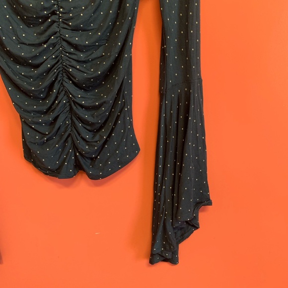 Free People what a babe bell sleeves polka dot top - Picture 3 of 6